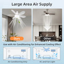 Remote Control LED Ceiling Fan Light 3-Speed Adjust E27 Multifunction Electric Fan Light for Home Kitchen Dimmable Led Fan Lamp