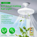 Remote Control LED Ceiling Fan Light 3-Speed Adjust E27 Multifunction Electric Fan Light for Home Kitchen Dimmable Led Fan Lamp